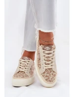 Nízké dámské tenisky s leopardím potiskem Lee Cooper LCW-25-02-3330L béžové