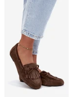 Dámské s třásněmi a mašlí tmavě zelené model 21709124 - Boto Dámské s třásněmi a mašlí tmavě zelené model 21709124 - Boto