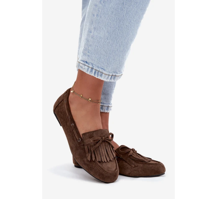 Dámské s třásněmi a mašlí tmavě zelené model 21709124 - Boto Dámské s třásněmi a mašlí tmavě zelené model 21709124 - Boto