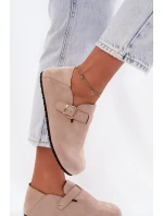 Dámské polobotky Eco semiš s zlatým přezkou Béžové model 22038385 - Boto