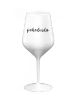 POHODINDA - bílá nerozbitná sklenice na víno 470 ml