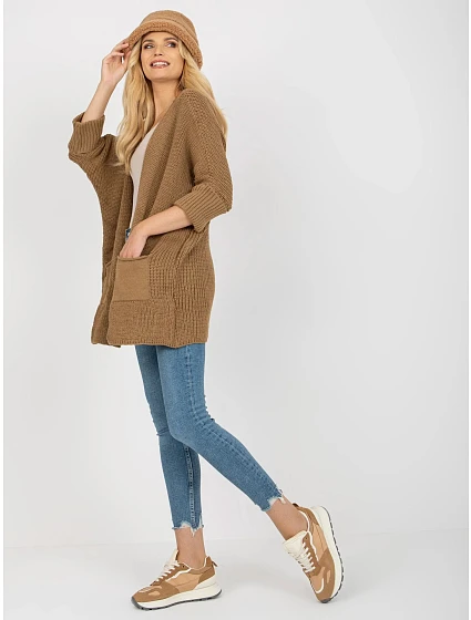 Dámský kardigan model 22045084 tmavě hnědý - FPrice