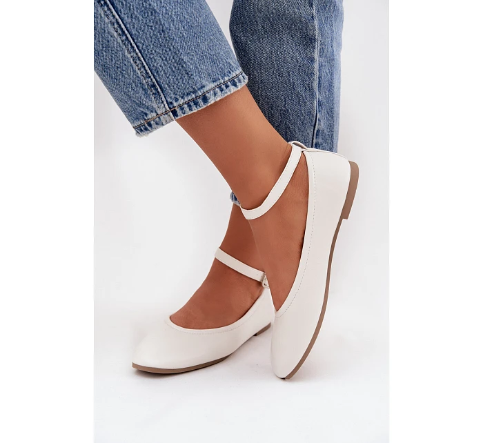 Dámské baleríny 21-42 Janelor bílé - Diamantique