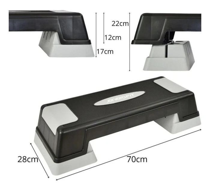 AEROBIC STEPPER 70X28CM 3 STUPNĚ NASTAVITELNÝ ENERO FIT