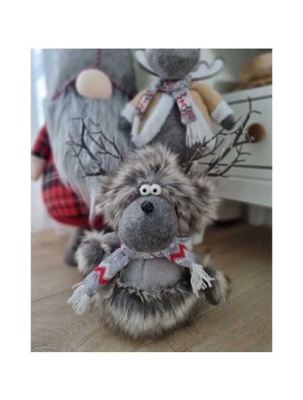 FURNISHED RENNIFER WITH ILLUMINATED TORCH Grey 20x35x47CM dětské