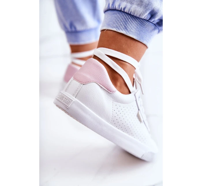 Dámské Kožené Tenisky BIG STAR HH274073 Bile-Růžové
