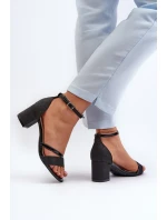 Dámské sandály na nízkém podpatku černé Ploemis
