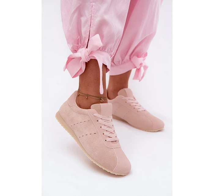 Dámské tenisky z eko semiše nízké růžové Melvelin