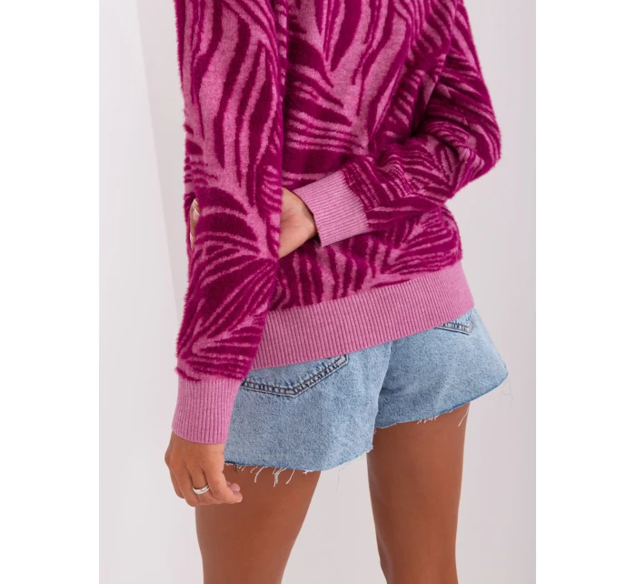 Sweter AT SW model 18895601 fioletowy - FPrice Sweter AT SW model 18895601 fioletowy - FPrice