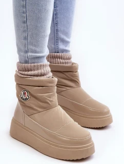 Béžové dámské Sněhule Gattea na platformě