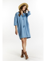 Džínové šaty s kapsami DRE2850 modré - Monnari