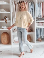 Dámská máslová halenka oversize s přívěskem LUZVIA beige FashionStreet RY2773
