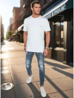 Pánské bílé tričko s výšivkou FashionStreet RX5640