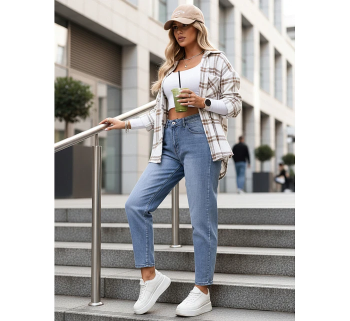 Jeansy damskie mom fit z wysokim stanem model 22102031 - FashionStreet