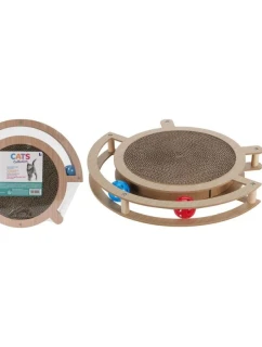 ŠKRABADLO PRO KOČKY INTERAKTIVNÍ HRAČKA DVA MÍČKY 39X33,5X4,5CM