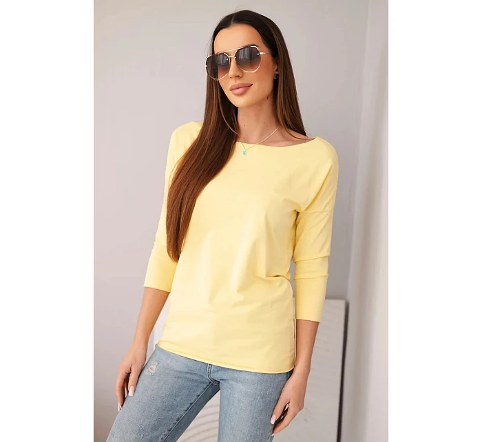 Dámská halenka s lodičkovým výstřihem citronová