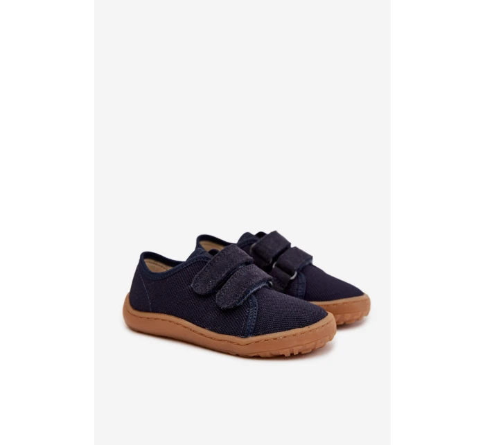 Dětské domácí pantofle Barefoot Froddo Canvas G1700440-2 Tmavě modré Dětské domácí pantofle Barefoot Froddo Canvas G1700440-2 Tmavě modré