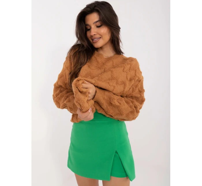 Sweter AT SW model 20459091 jasny brązowy - FPrice Sweter AT SW model 20459091 jasny brązowy - FPrice