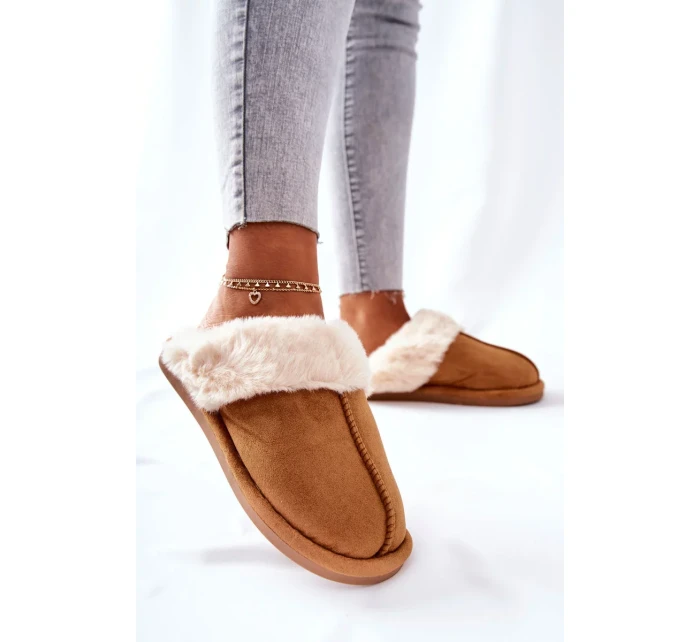 Dámské Pantofle s Kožešinou Camel Pinky