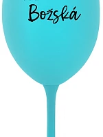 PANÍ BOŽSKÁ - tyrkysová sklenice na víno 350 ml