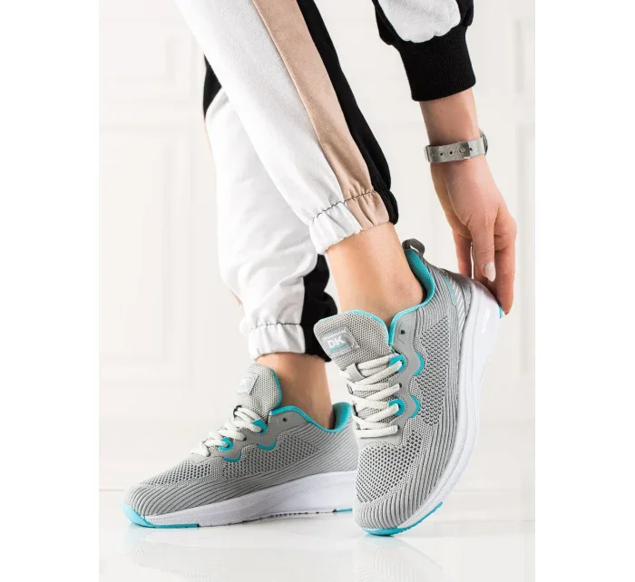 Luxusní dámské šedo-stříbrné  tenisky bez podpatku