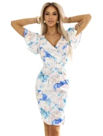Šaty NINA s obálkovým výstřihem, rukávy a páskem model 21052938 - numoco