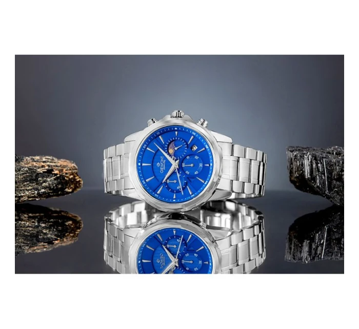 Pánské hodinky Giewont Chronograph Sapphire Silver Blue GW9460-B3 Pánské hodinky Giewont Chronograph Sapphire Silver Blue GW9460-B3