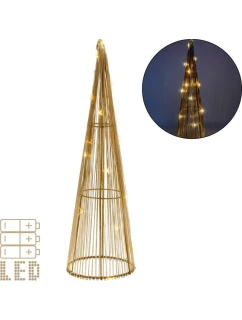 VÁNOČNÍ STROMEK DEKORATIVNÍ ZLATÝ VEDL TEPLÁ BÍLÁ 40CM