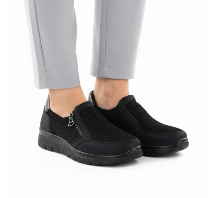 Dámská pohodlná textilní polobotka černá Unisoft 9026