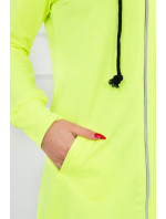 Šaty s kapucí a kapucí žluté neonové barvy