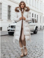 Dámská prošívaná zimní bunda s kožešinou STYLEBELLA bílá FashionStreet TY4610