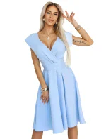 SCARLETT Rozšířené midi šaty s obálkovým výstřihem a páskem model 20965866 - numoco