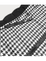 Černo-bílá dámská vzorovaná bunda (W716-1)