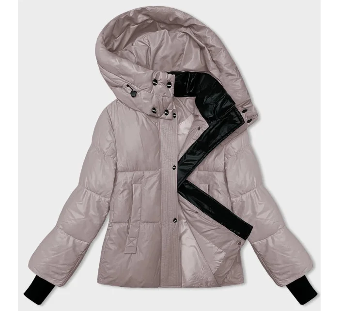 Světle růžová péřová dámská zimní bunda s kapucí model 21247513 - Glakate