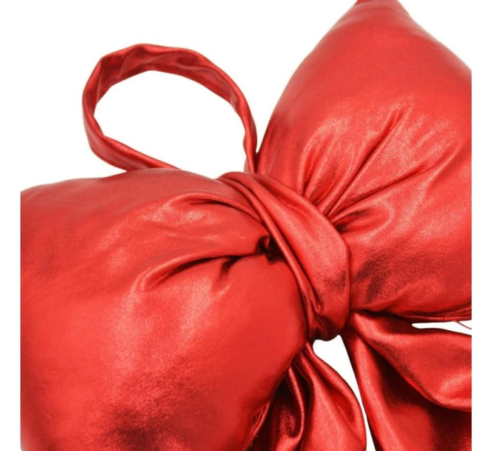 Dekorativní plyšová mašle 13x20 cm červená