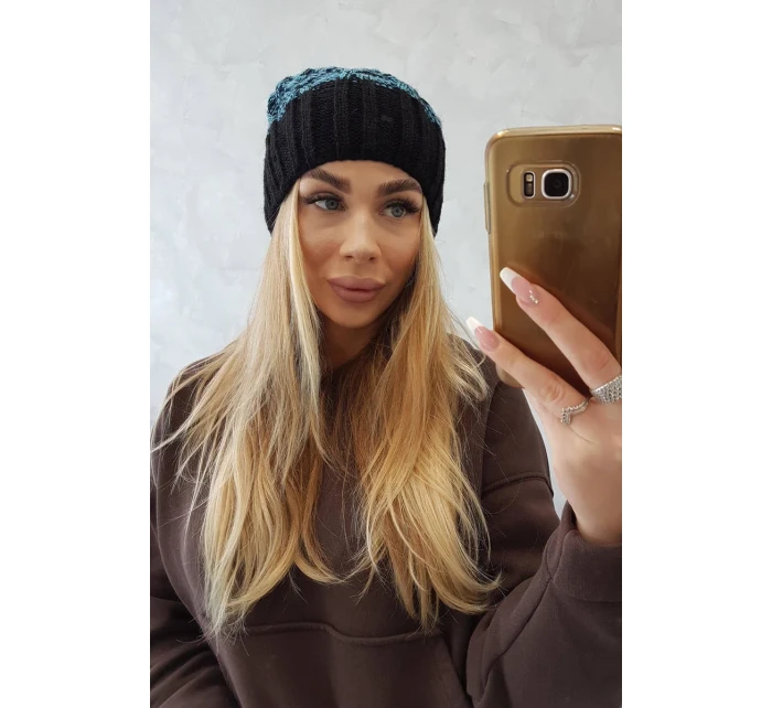 Milano fleecová čepice K203 tyrkysová melange+černá