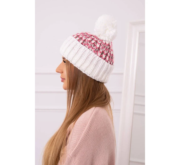 Dámská čepice Ellen s bambulí K325 bílá Dámská čepice Ellen s bambulí K325 bílá