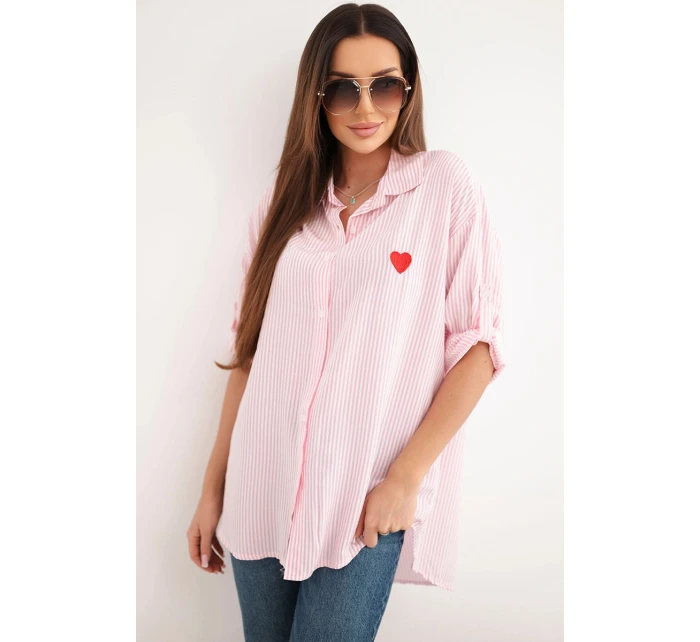 Dámská viskózová košile s krajkovými rukávy a límečkem béžová