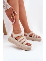 Dámské Sandály Na Platformě Eko Semišové Béžové Filisenia Dámské Sandály Na Platformě Eko Semišové Béžové Filisenia