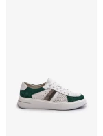 Dámské kožené tenisky D&A zeleno-bílé Dámské kožené tenisky D&A zeleno-bílé