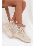 Dámské sněhule na zip Lee Cooper – béžové