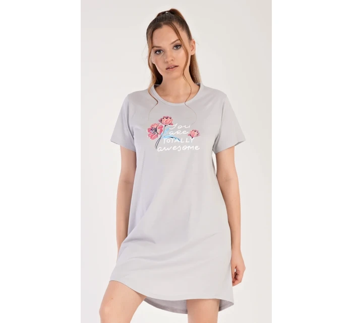 Dámská noční košile s krátkým rukávem model 18831612 - Vienetta Dámská noční košile s krátkým rukávem model 18831612 - Vienetta