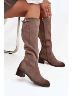 Kozačky na podpatku model 219142 Step in style