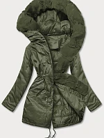 Dámská parka s kožešinou army (5m762-136)