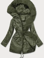 Dámská parka s kožešinou army (5m762-136)