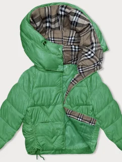 Zelená dámská bunda pro přechodné období s podšívkou model 21245862 - XINYILUN