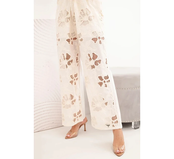 Dámský bavlněný komplet s  a kalhotami béžový model 22048747 - K-Fashion