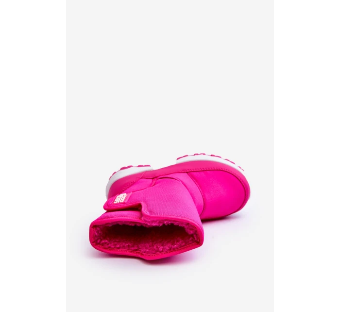 Dětské růžové zateplené sněhule s rzepem Big Star MM374121 Dětské růžové zateplené sněhule s rzepem Big Star MM374121