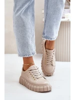 Zateplené dámské sneakersy Big Star MM274618 béžové