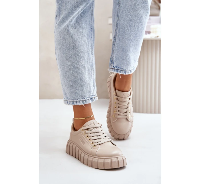 Zateplené dámské sneakersy Big Star MM274618 béžové